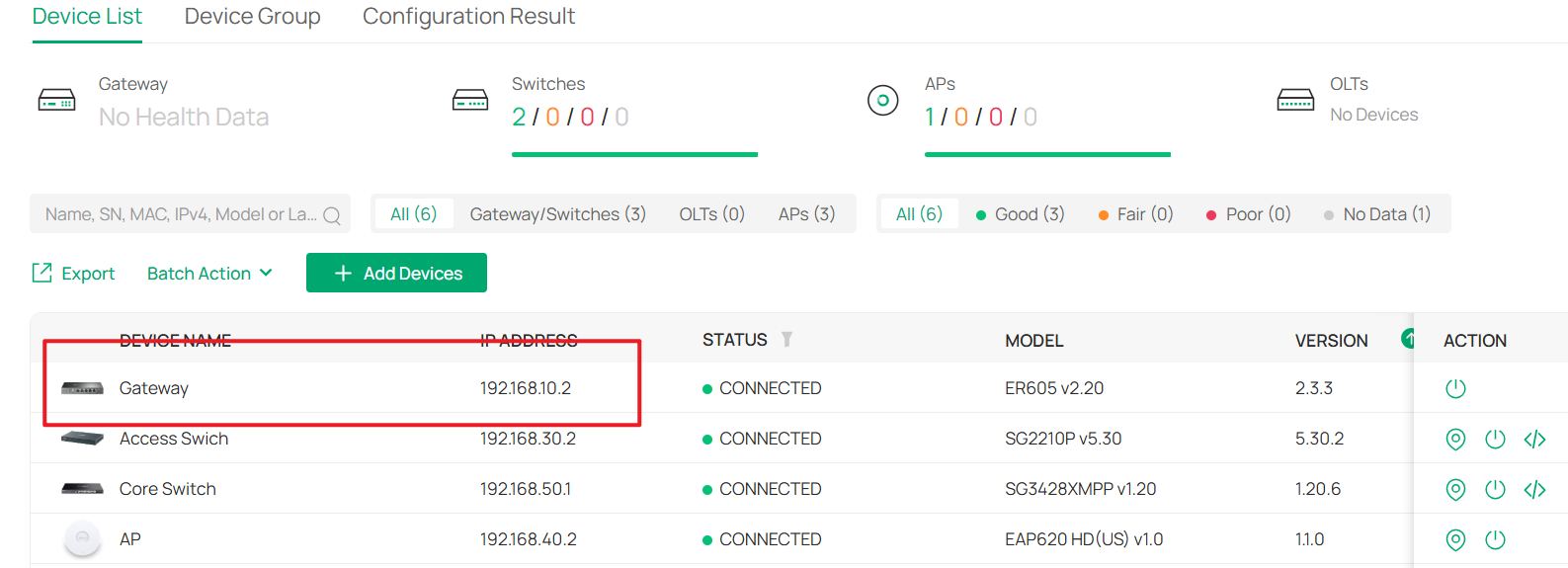 Complete the adoption of Omada gateway