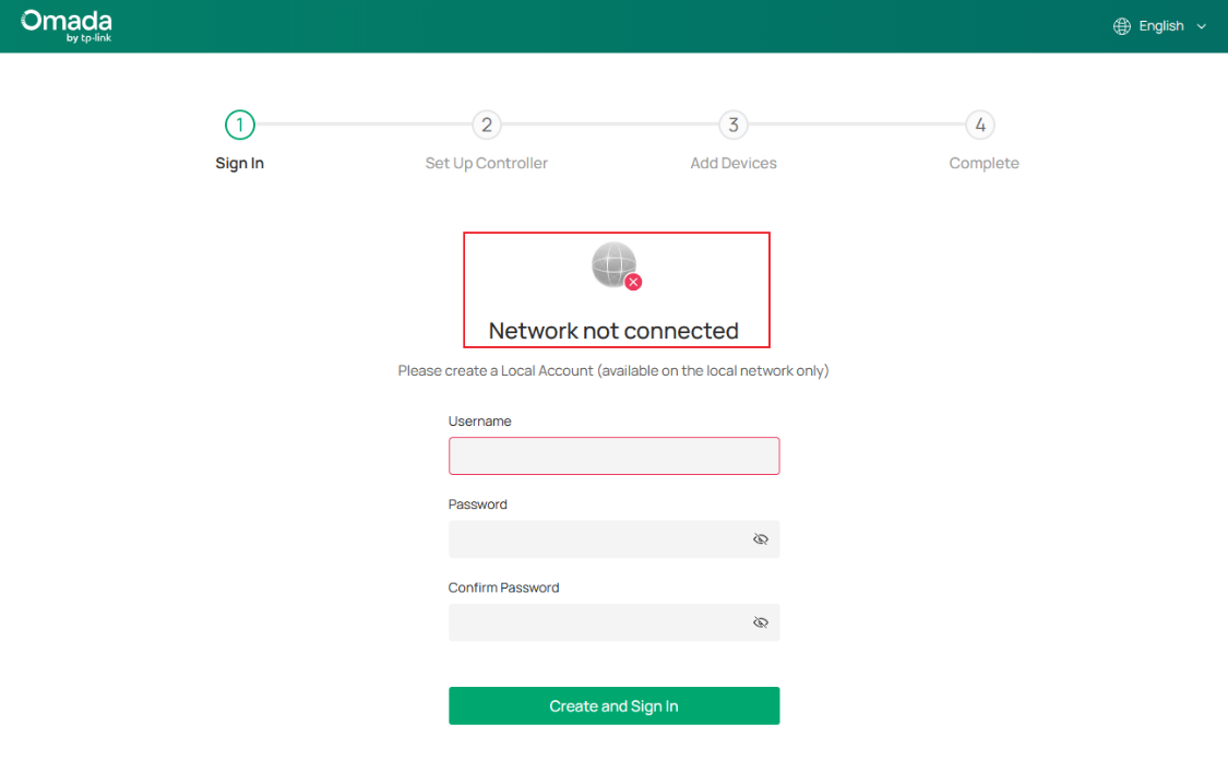 A screenshot showing the page for creating a local account