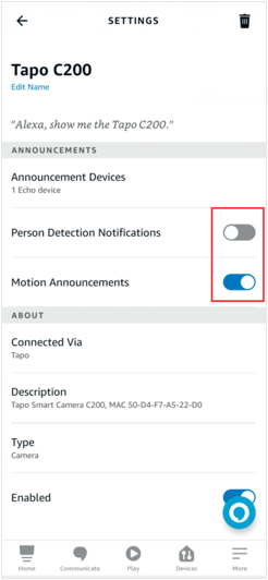 How to use the Alexa Announcement feature of the Tapo Camera Tapo