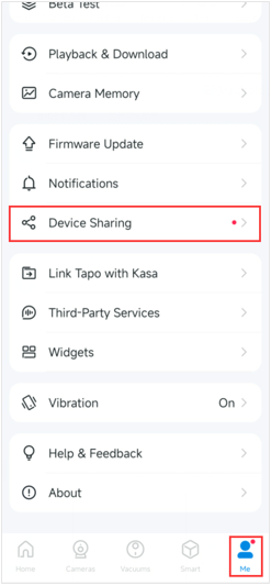 Number of accounts shared on TP-Link Tapo Camera - CCTV Application System