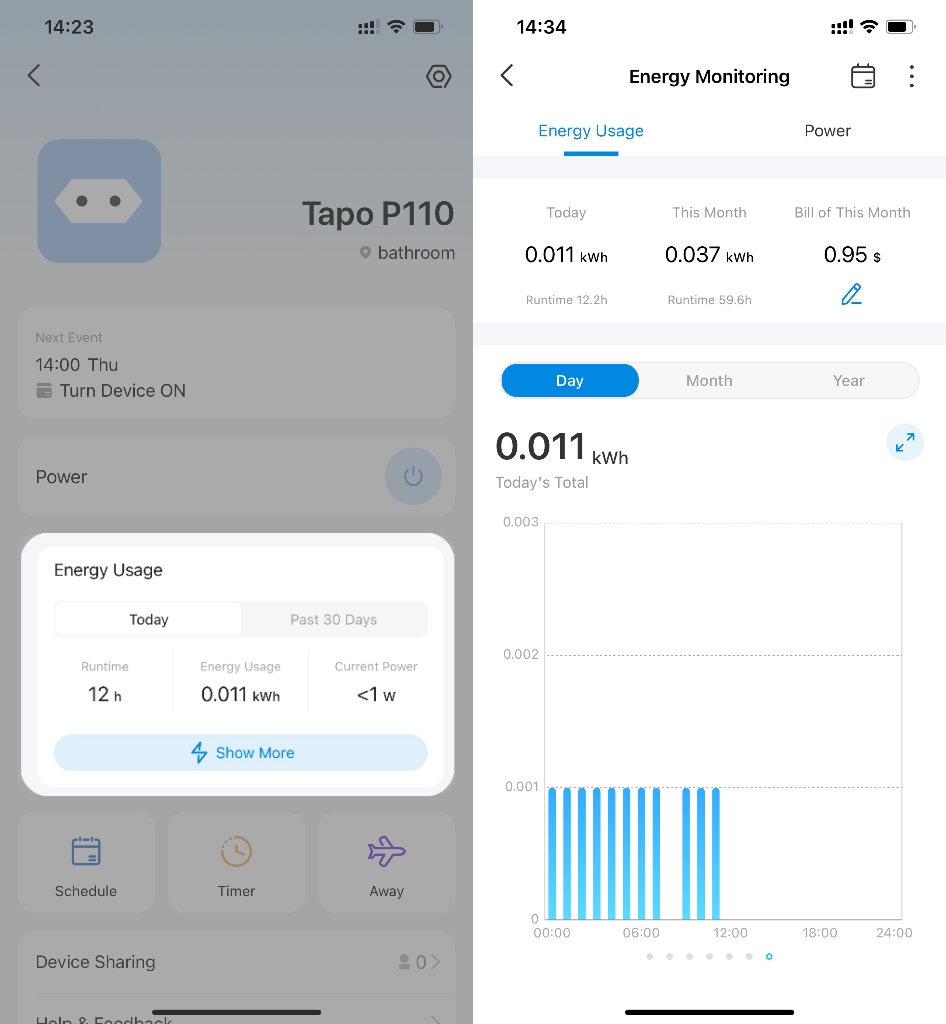 How to see energy consumption on TAPO P110 smart plug model! :  r/homeautomation