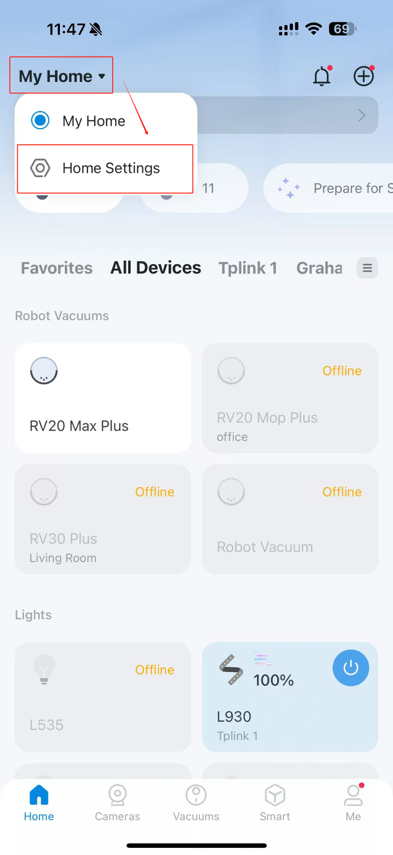 Mostrar la ubicación del icono de configuración de inicio.