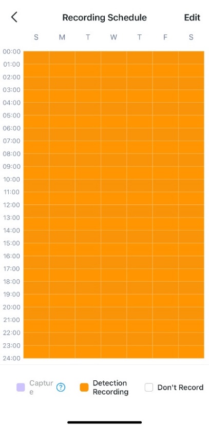 Recording Schedule changed to 24/7 motion detection after disabling 24/7 capture.