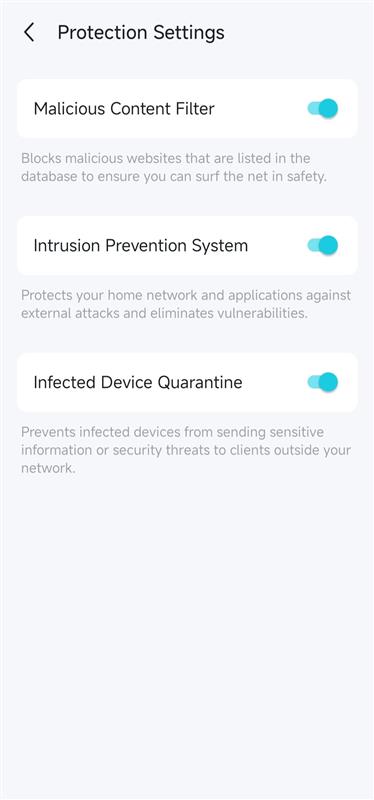 This picture showed the switch button of HomeCare antivirus in Tether app.