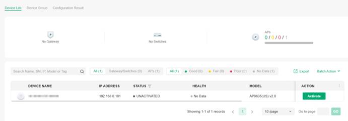 The page show activate button to bind license