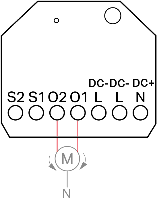 Connection diagram of O1 and O2 terminals of S112.