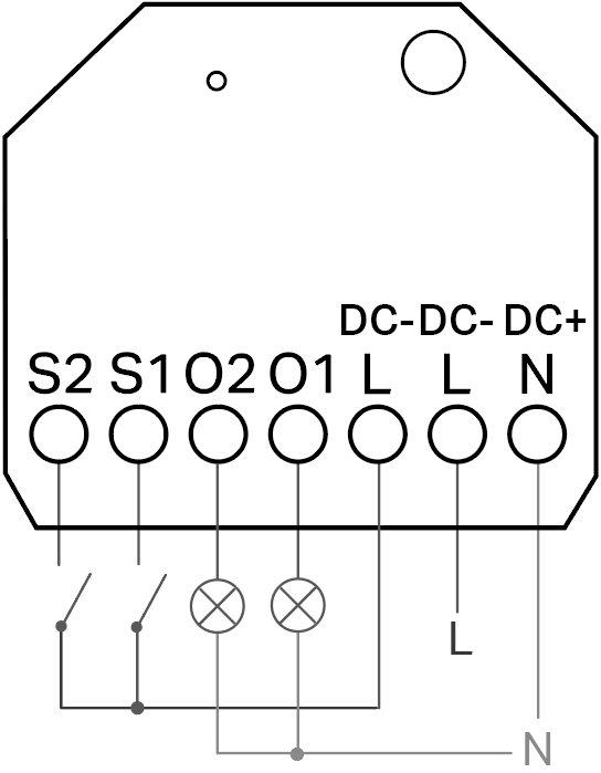 Wiring diagram for Wireless Switch Mode.