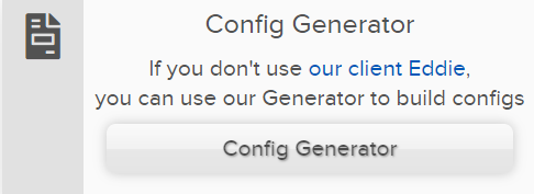 The Config Generator on the AirVPN’s website.