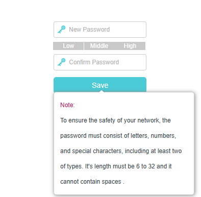 An example picture of creating login password.