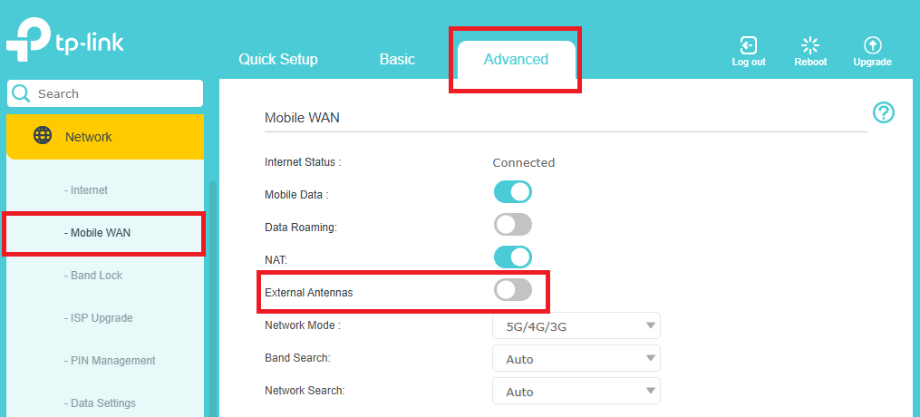 Guidance to enable external antennas.