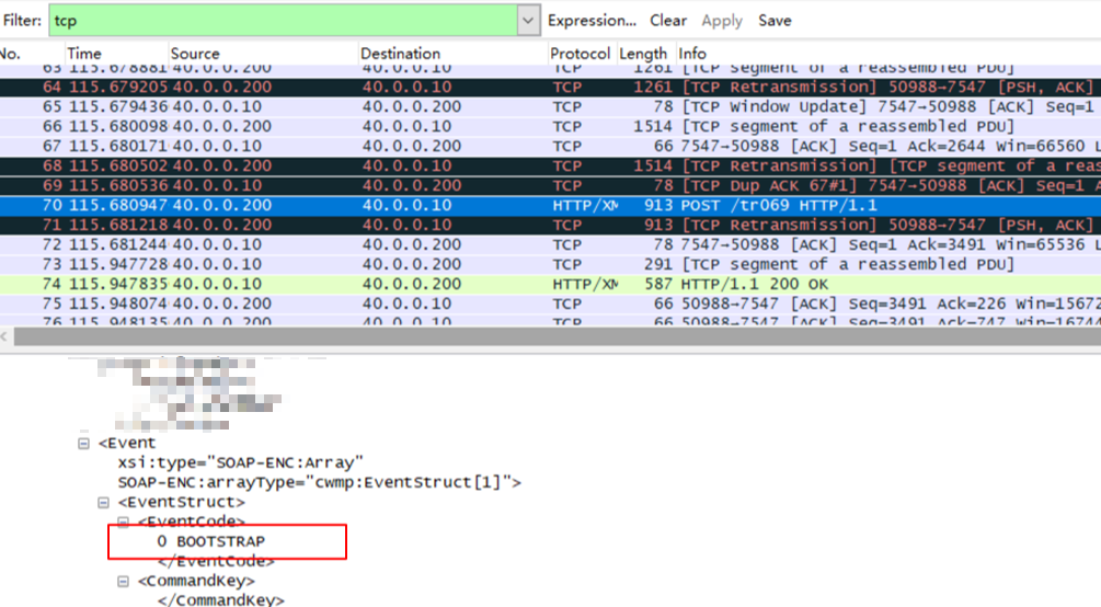 Package of the registration interaction process for exceptions.