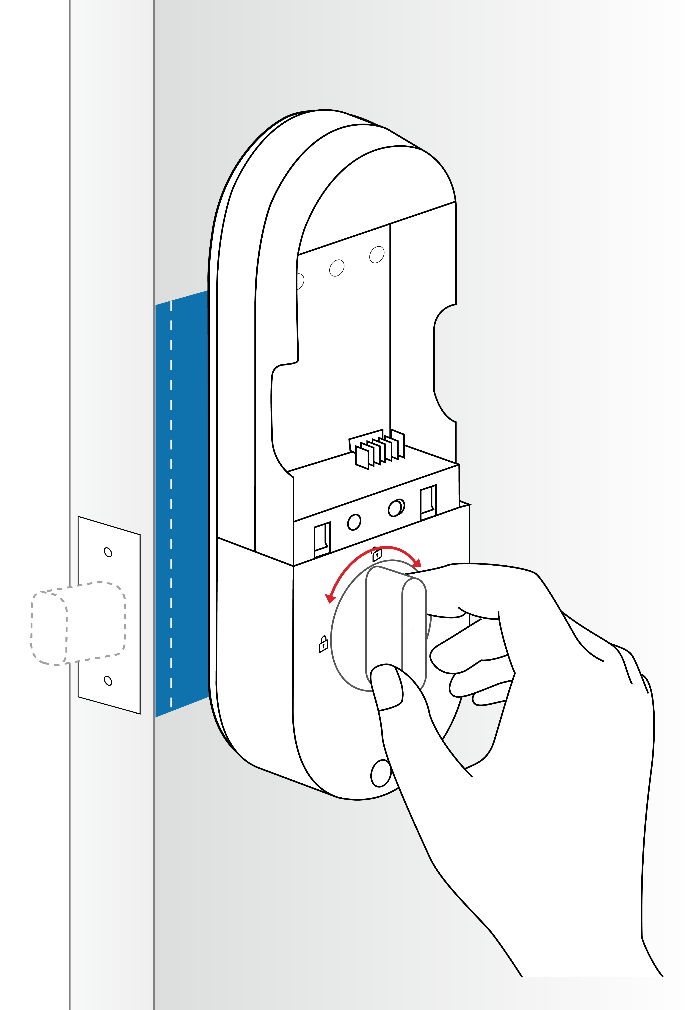 Rotating the thumb latch.