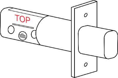 The word TOP on the bolt.