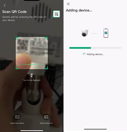 Alt text: Steps to scan and add camera.