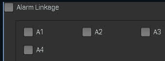 The alarm linkage setting on VIGI NVR.