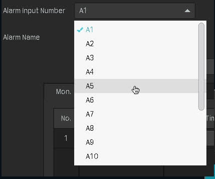 The alarm input number we could set on the VIGI NVR.