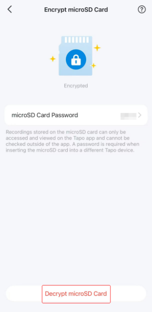 Click "Decrypt microSD Card".