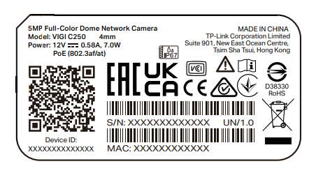 Show what a product label looks like.
