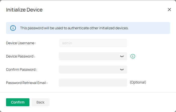 Show how to initialize device.