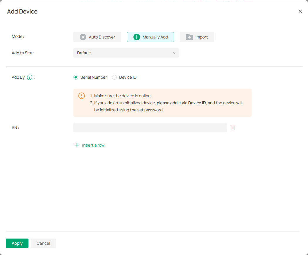 Select Manually Add.