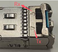 Alt text: the demonstration of a module’s TX and RX ports.