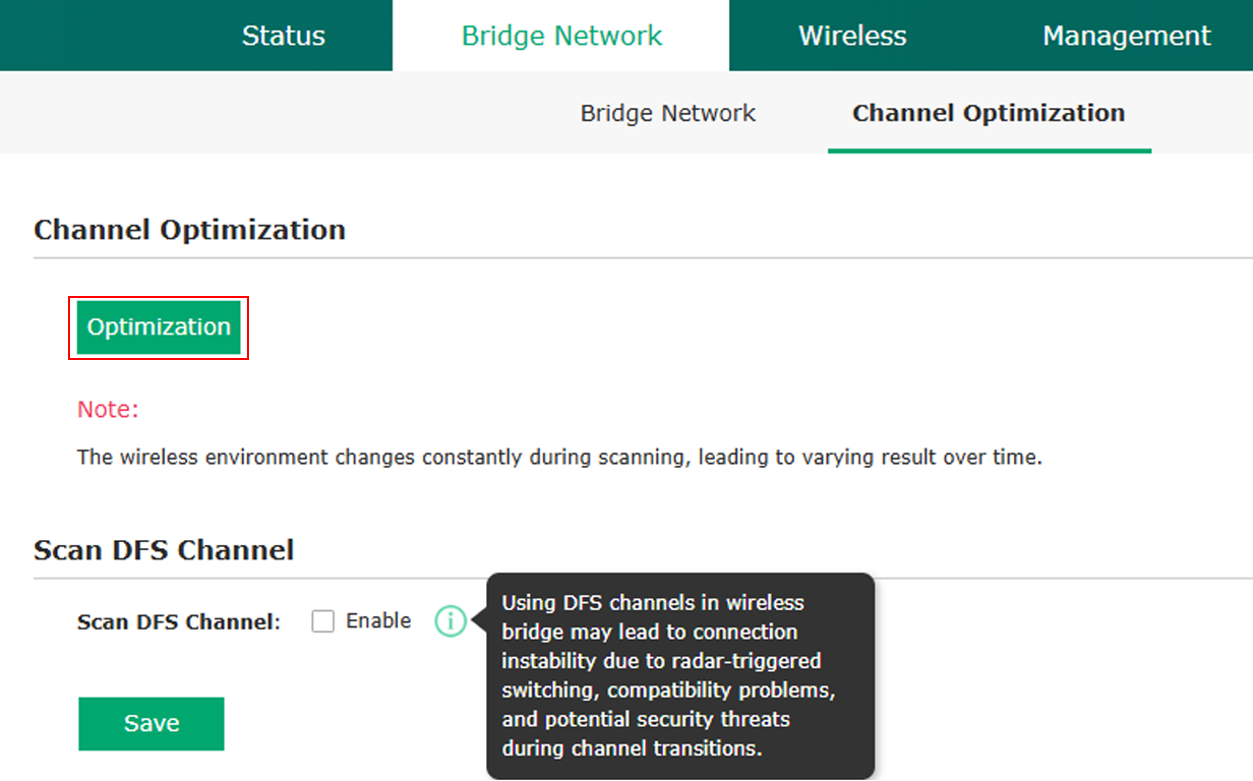 Alter tex: location of Optimization button