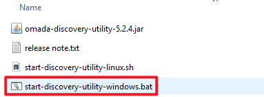 Alt text: Screen to open Omada Discovery Utility.