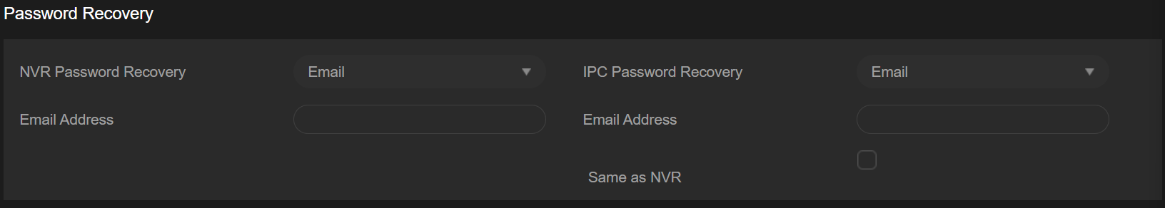 Alt text: Displays the information required for password recovery.