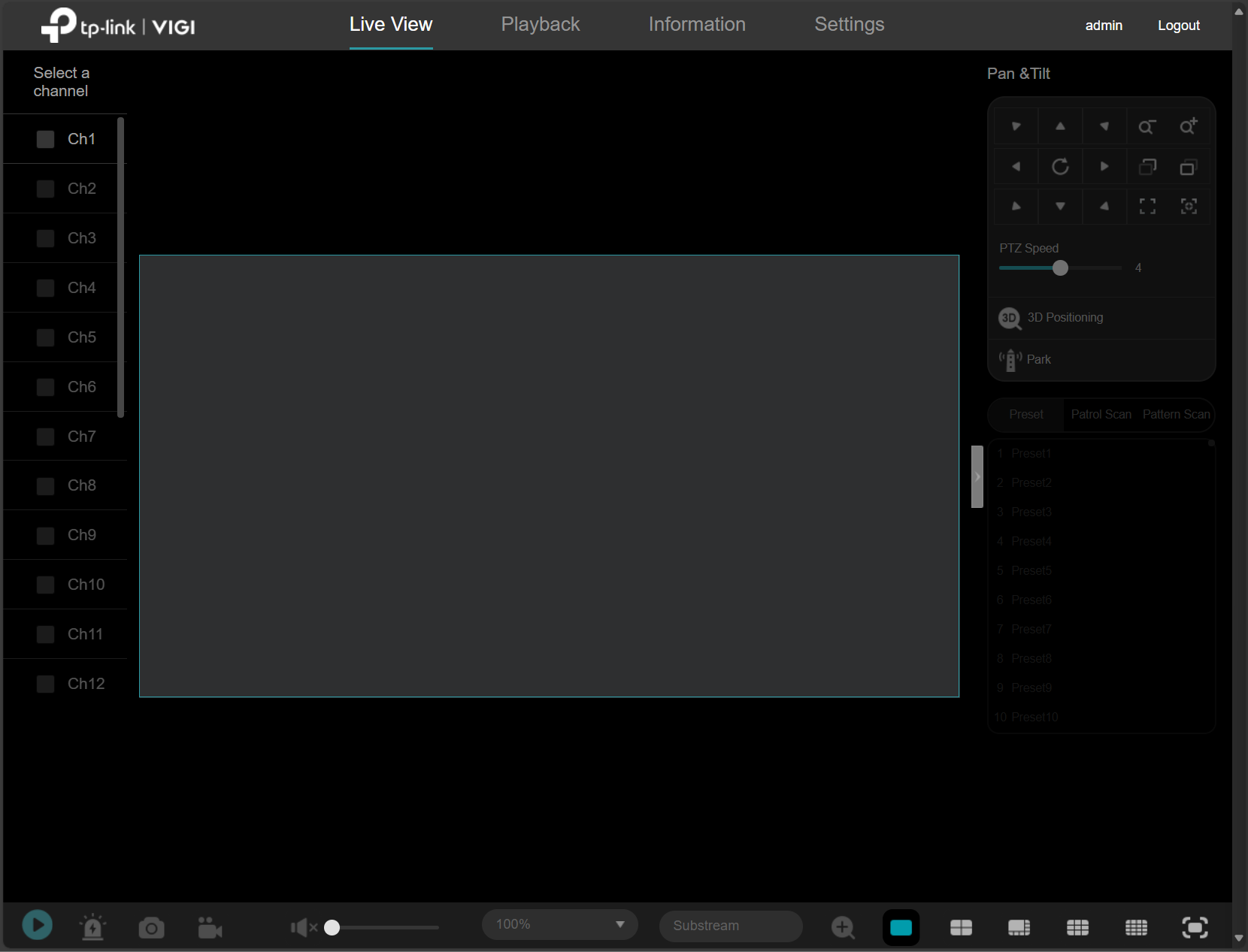 Alt text: the home page of VIGI NVR.