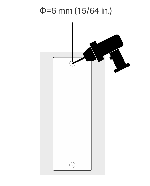 Drilling method using mounting template.