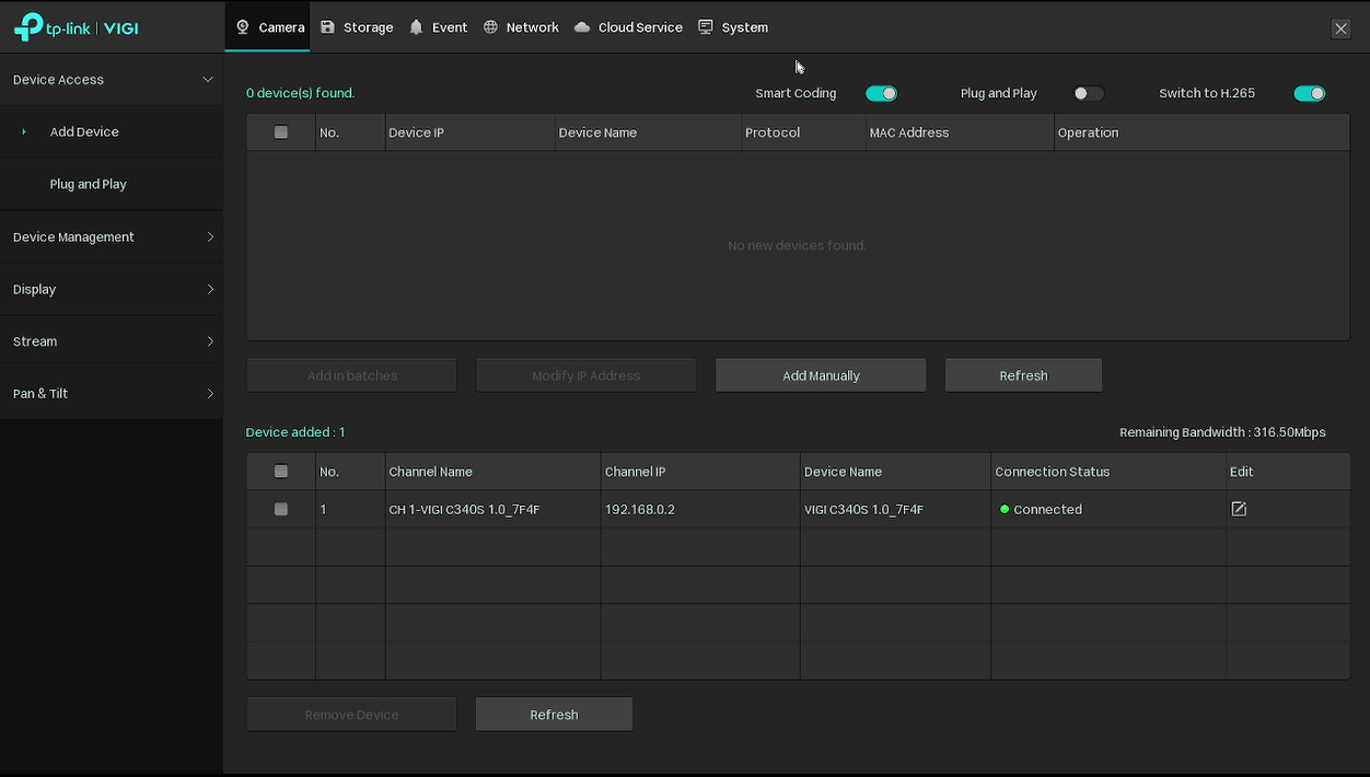 Alt text: NVR settings screen.