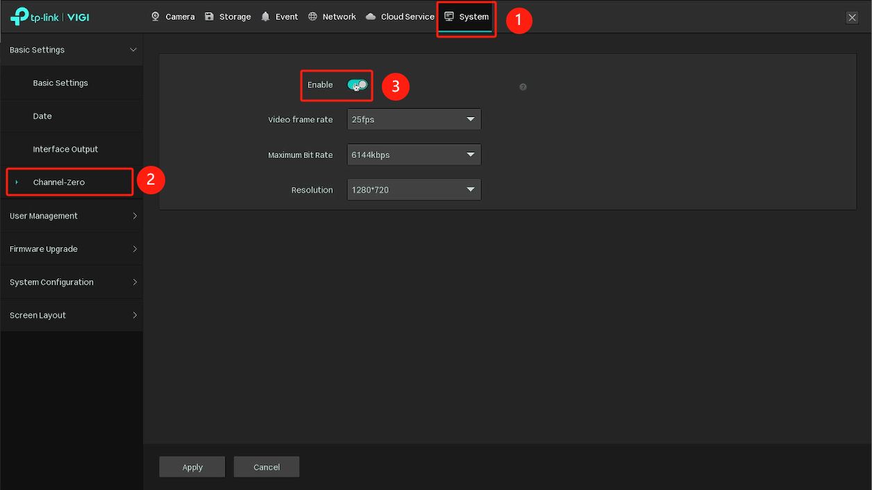 Alt text: Location to enable channel-zero.