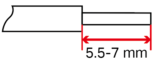 Wire stripping length diagram.