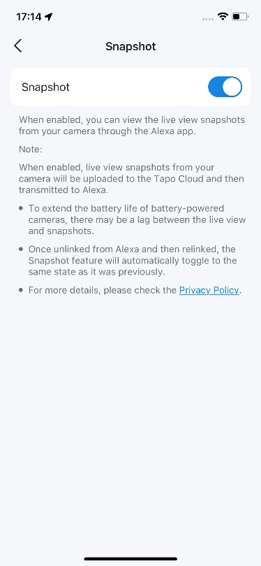 Enable Snapshot function.