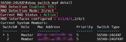 Alt text: Result of MAD status of stacking group.