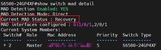 Alt text: Result of MAD status on the previous member of the stacking system.