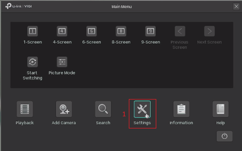 Alt text: Show the location of settings.