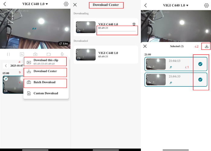 alt text: different ways to download video clips.