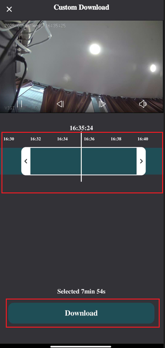 Alt text: select the clip from a whole recording.