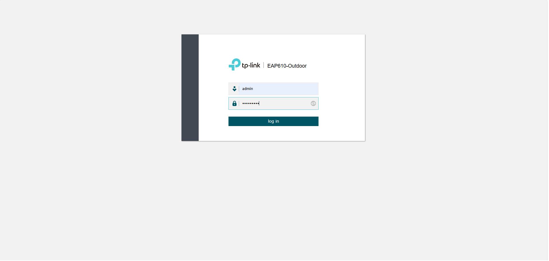 Alt text: Show EAP web login interface