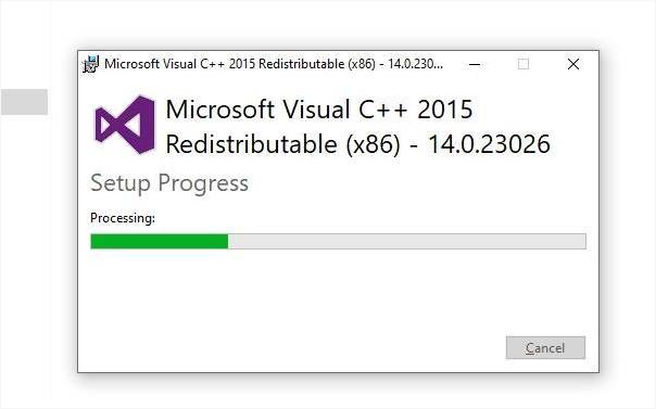 Alt text: Wait for the installation progress.