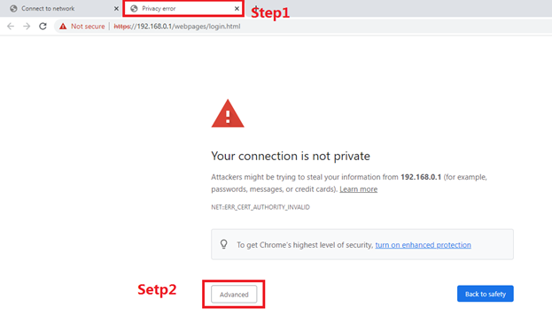 Privacy error’s page.