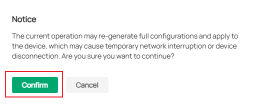 Alt text: the confirmation page for manual upgrade.
