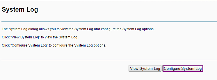 "System Log" page.