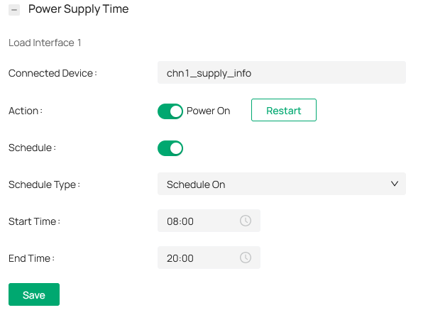Alt text: Location to set up Power Schedule.