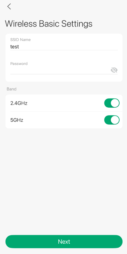 Complete the wireless basic settings.