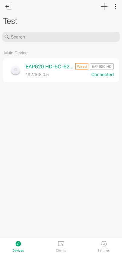 Main AP connected page.