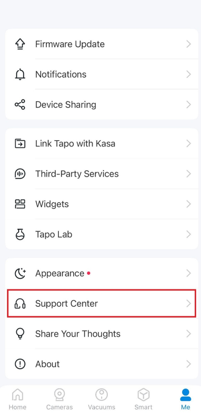 The location of the Support Center.