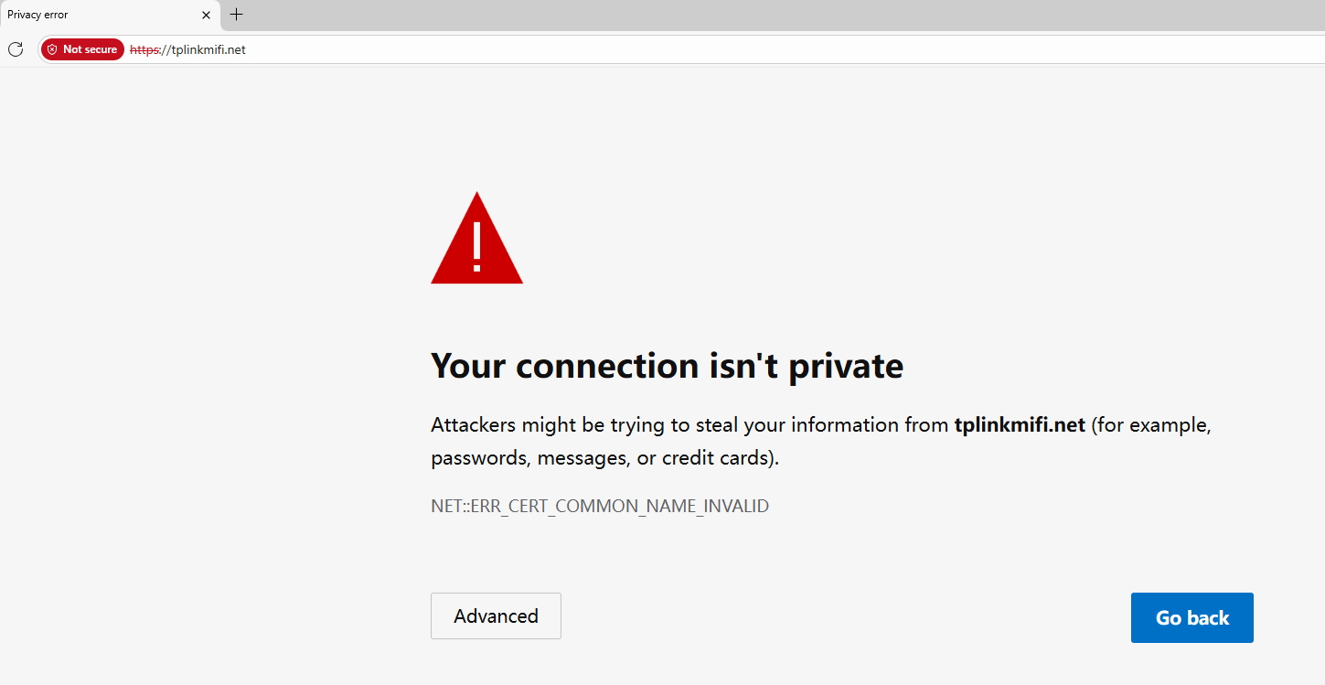 Privacy error’s screenshot.