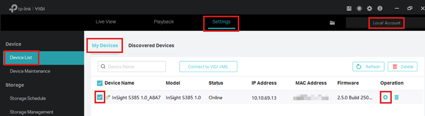 Show path of Device Configuration.